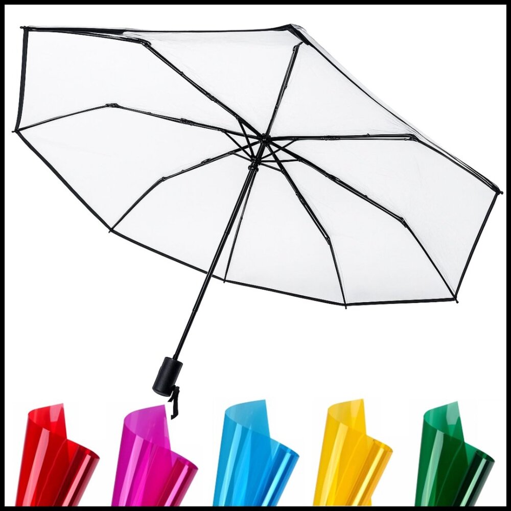 Automatic Folding Clear Umbrella Elegant Windproo… - image 1